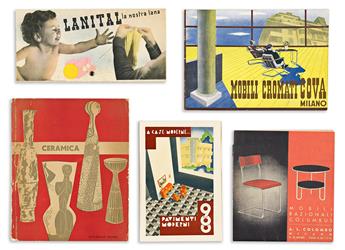 VARIOUS ARTISTS. [ITALIAN INTERIOR DESIGN & FURNITURE DESIGN]. Group of books, pamphlets and ephemera. Sizes vary.